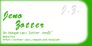 jeno zotter business card